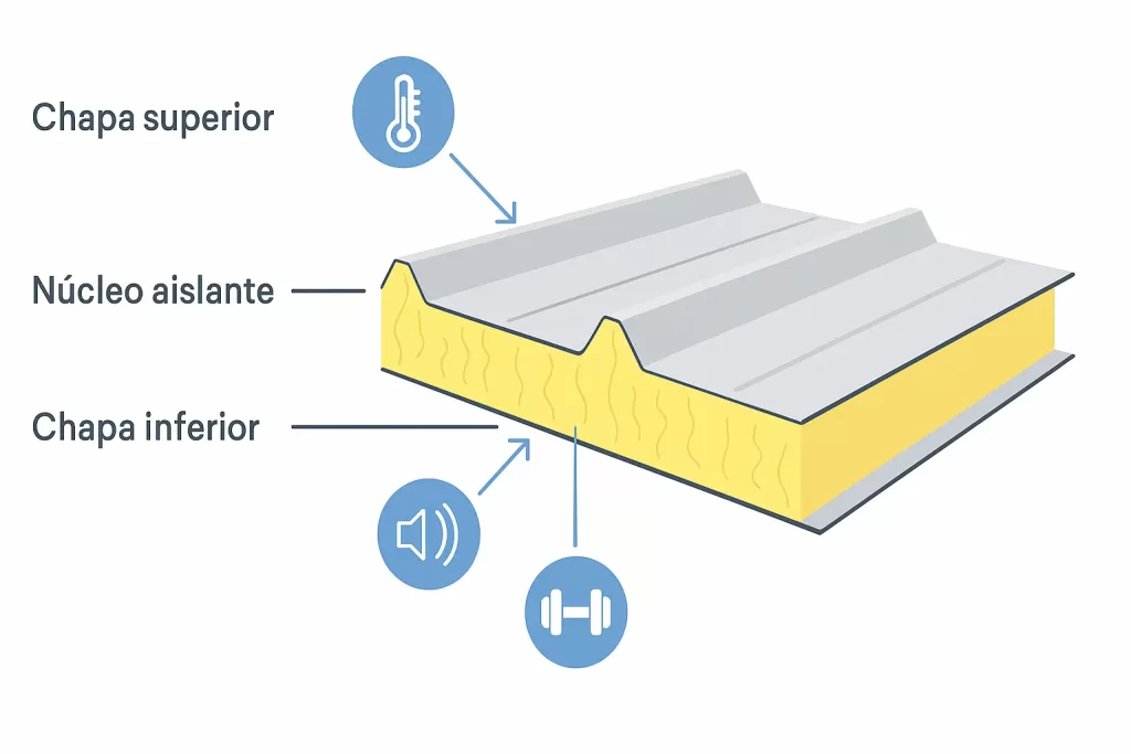infografia qué es el panel sándwich