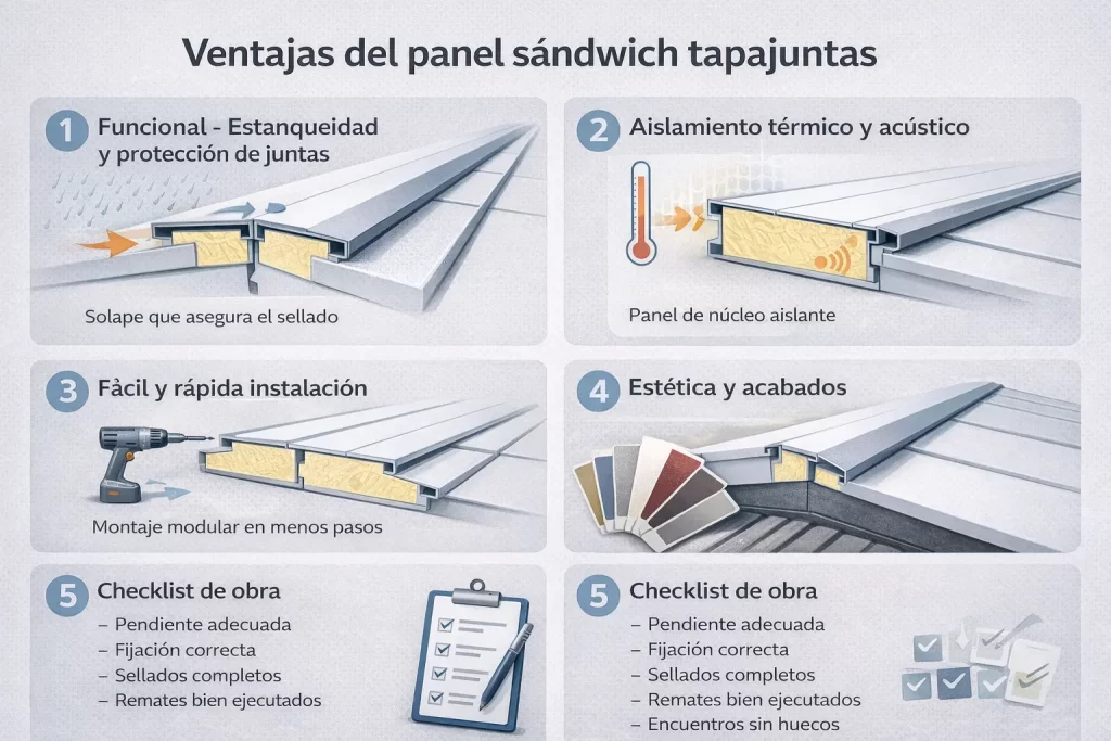 Ventajas del panel sándwich tapajuntas en cubierta