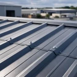 Cubierta industrial con panel sandwich 5 grecas instalado