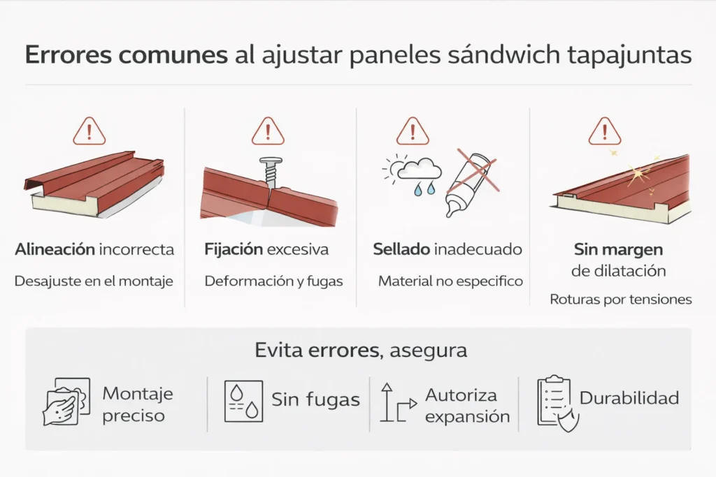 errores al ajustar el panel sándwich tapajuntas en cubierta y cómo evitarlos
