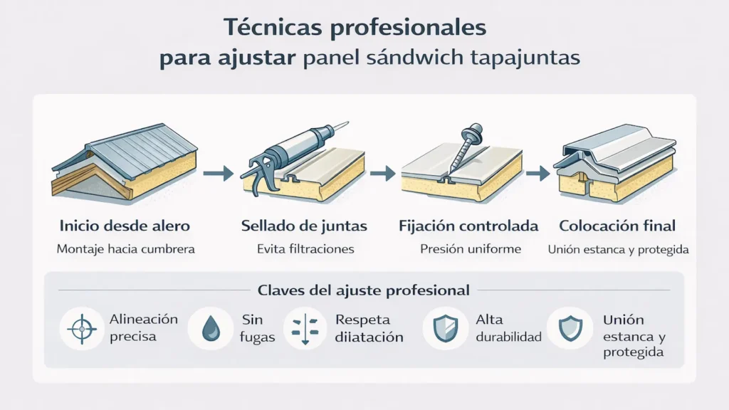 técnicas profesionales para ajustar el panel sándwich tapajuntas y asegurar la estanqueidad