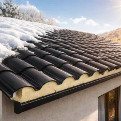 Panel sándwich teja para climas extremos instalado en cubierta resistente a viento y nieve