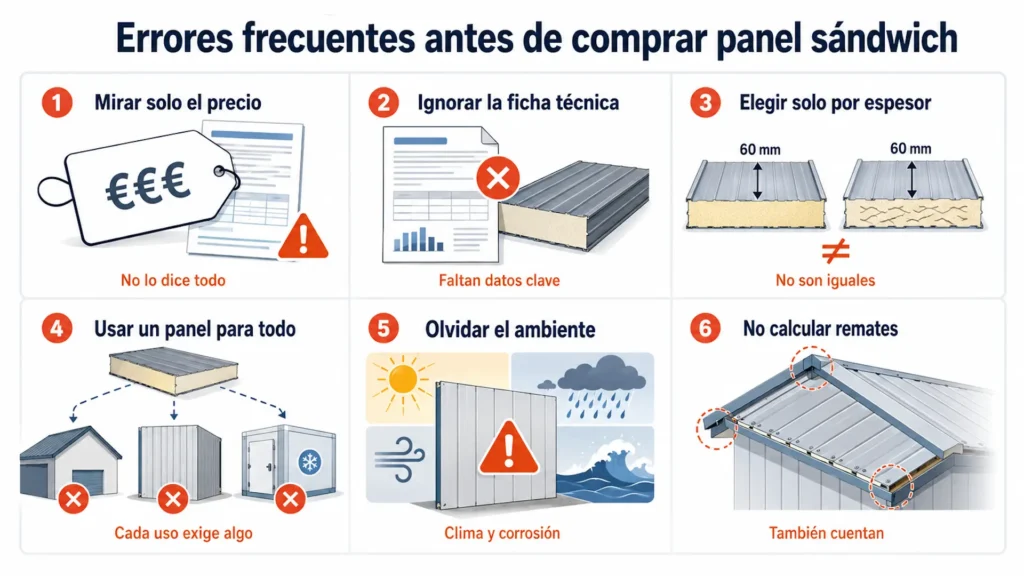 Errores frecuentes antes de comprar panel sándwich