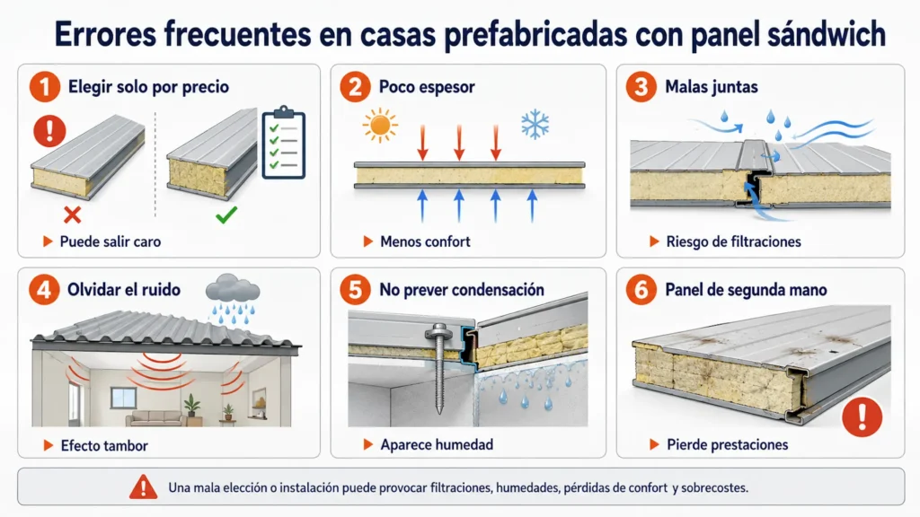 Errores frecuentes al usar panel sándwich en casas prefabricadas