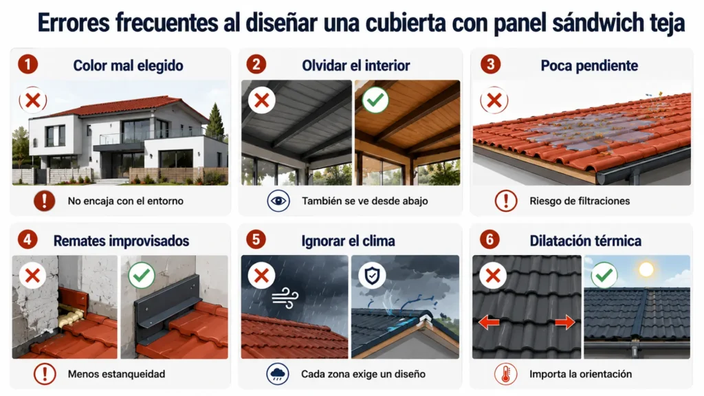 Errores frecuentes en el diseño de una cubierta con panel sándwich teja