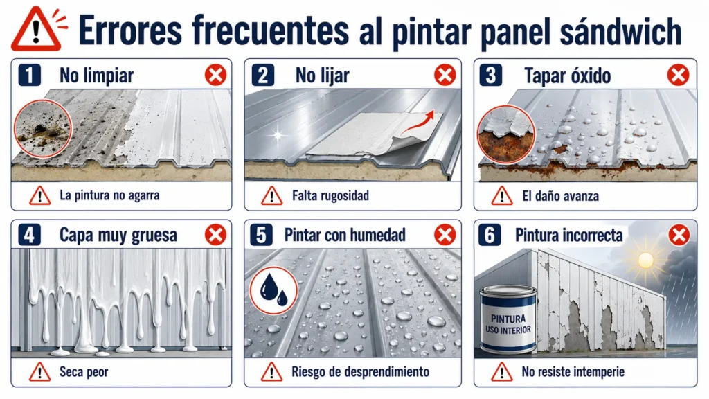 Errores frecuentes al pintar panel sándwich y cómo evitarlos
