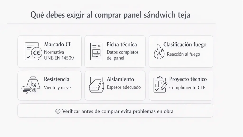 qué exige la normativa del panel sándwich teja antes de comprar