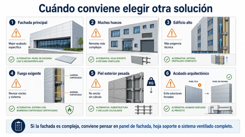 Situaciones en las que conviene elegir otra solución de fachada