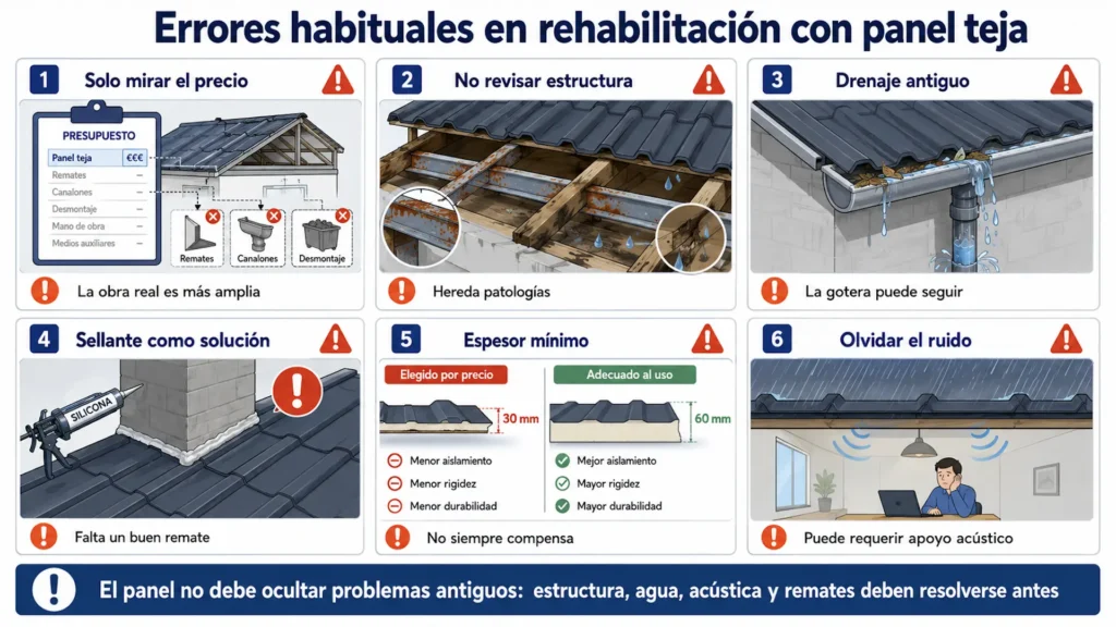 Errores habituales en rehabilitación con panel teja