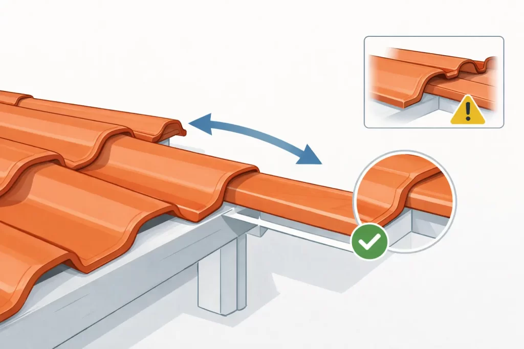 Encaje del solape entre paneles con cierre uniforme y sin huecos