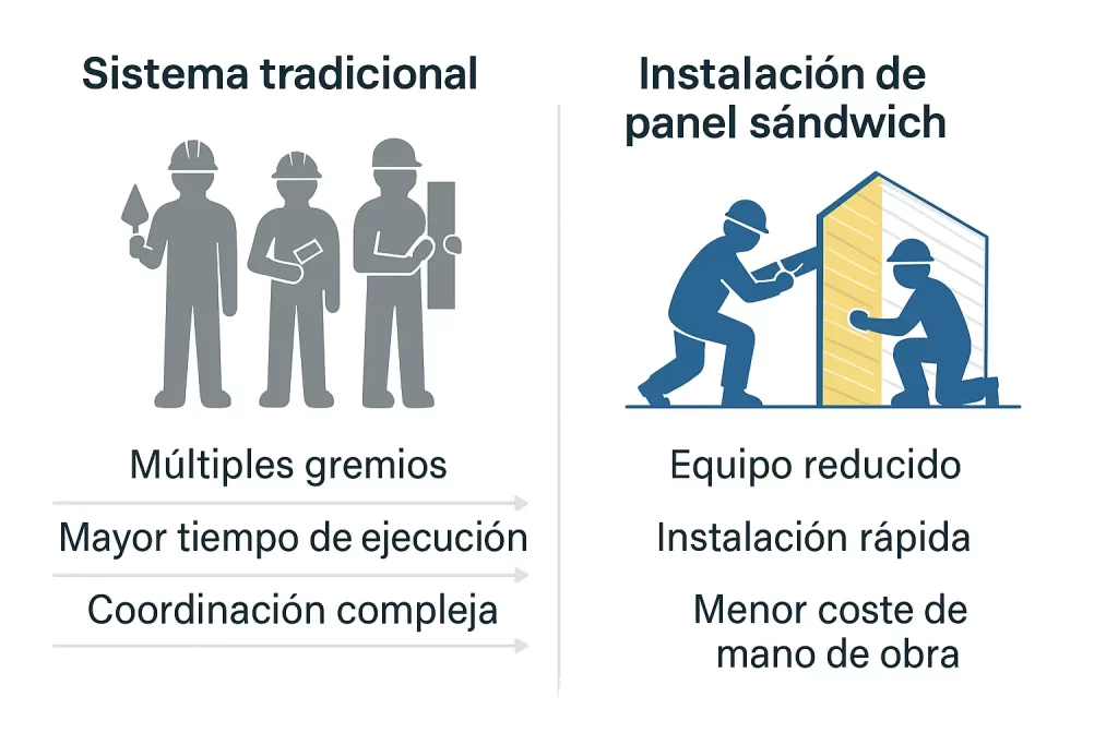 ahorro en la construcción con menos mano de obra