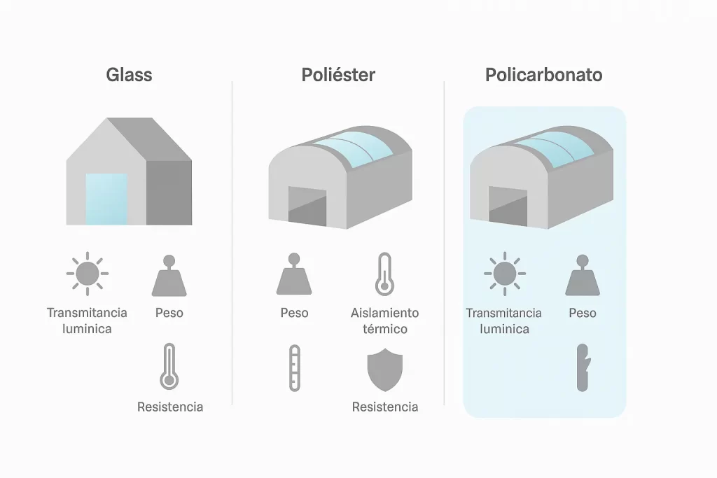 Comparativa de materiales para iluminación natural en construcciones