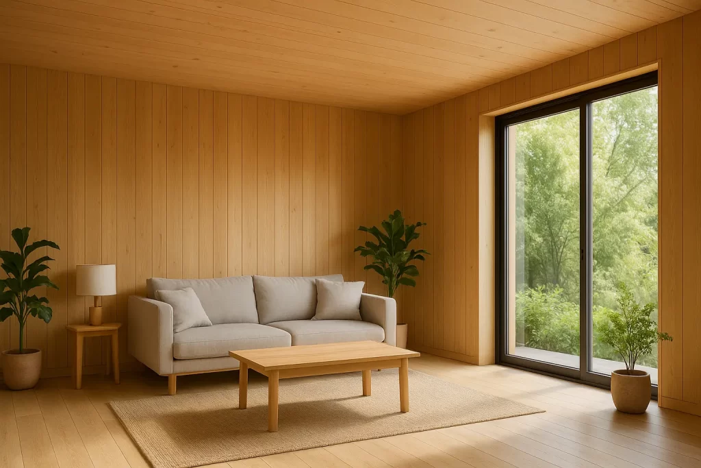 ¿Qué ventajas tienen los revestimientos de madera en interiores? Aportan calidez, mejoran el aislamiento térmico y acústico y generan espacios más confortables. Además, la madera es un material sostenible y versátil que se adapta a cualquier estilo decorativo. ¿La madera de abeto es adecuada para techos y paredes? Sí, su ligereza y estabilidad dimensional la hacen perfecta para revestir paredes y techos interiores. Además, su tono claro amplía visualmente los espacios y aporta luminosidad. ¿Cómo se mantiene un revestimiento de madera? Requiere limpieza suave con productos neutros y, ocasionalmente, aceite o barniz natural. La madera de abeto envejece bien y conserva su belleza con poco mantenimiento. ¿Puedo combinar frisos y tarimas de madera en un mismo espacio? Sí. Usar ambos genera continuidad visual entre paredes, techos y suelos, creando ambientes cálidos y armónicos muy valorados en el interiorismo contemporáneo. ¿Los revestimientos de madera son sostenibles? La madera de abeto proviene de bosques gestionados de forma responsable y es 100 % renovable. Además, su producción tiene baja huella de carbono y contribuye al bienestar interior.